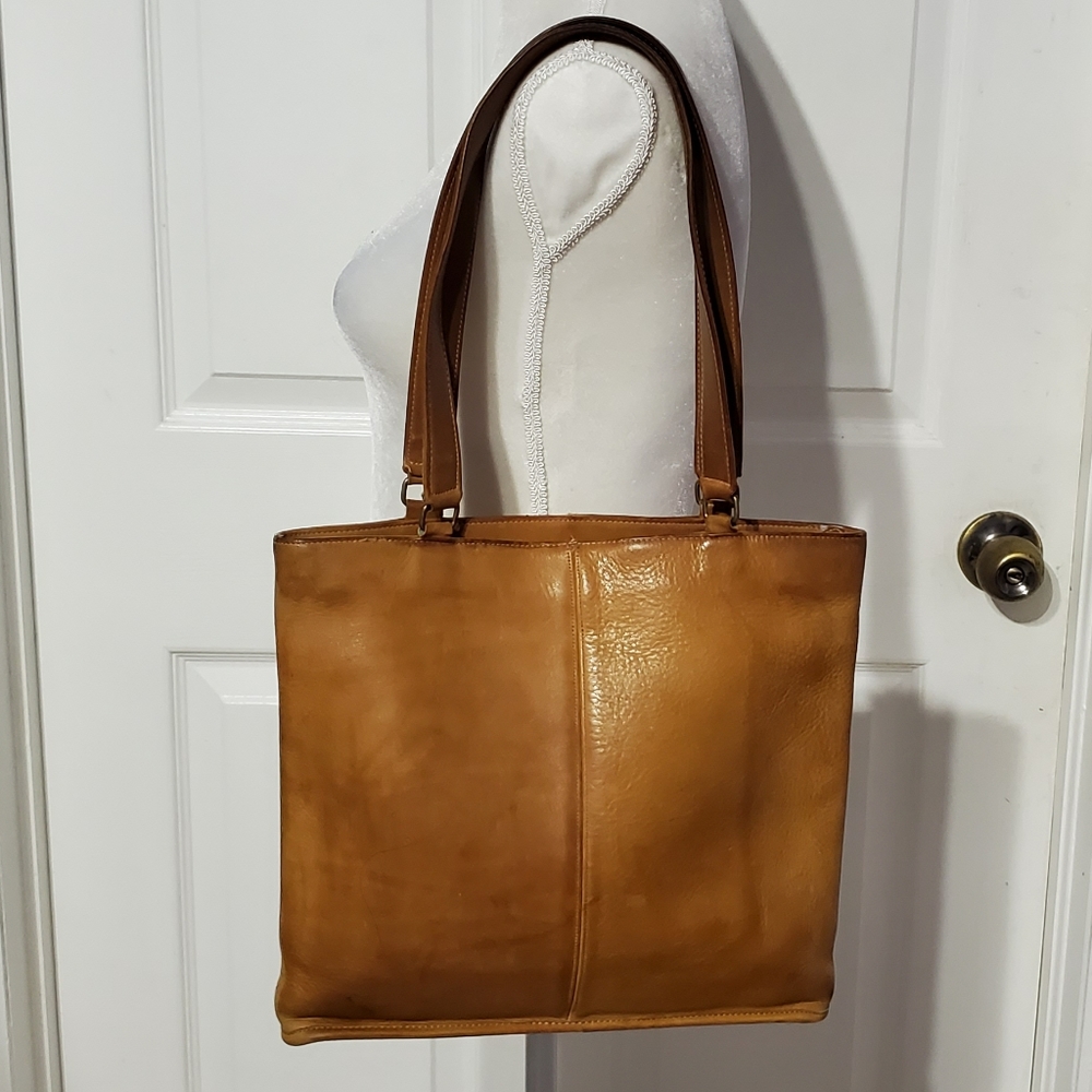 Coach Rare 60s,70s Tan Leather Kisslock Tote